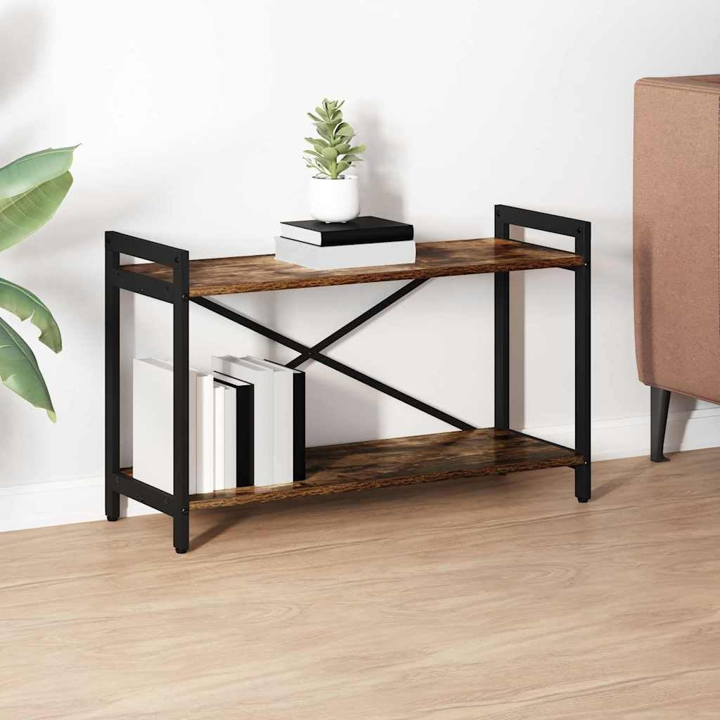 vidaXL Bücherregal Geräucherte Eiche 80 x 30 x 50 cm Holzwerkstoff, Moderner Industrie-Bücherregal, Gestell für Stauraum, Deko Regal für die Wohnung, freistehender Buchschrank