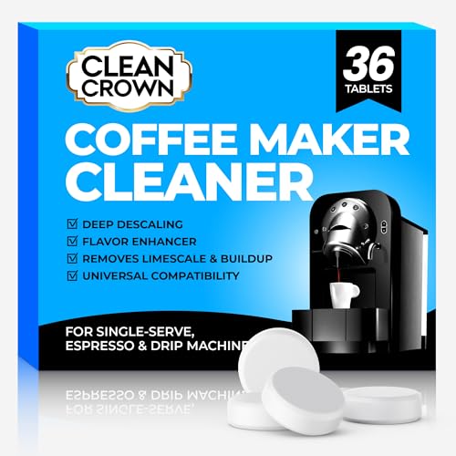CleanCrown Coffee Maker Cleaner (36 Count), Cofee Maker Cleaner and Descaler, Coffee Machine...