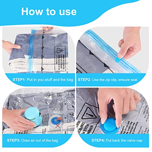 Supfoo 20 Pack Space Saver Vacuum Storage Bags With Electric Pump(5 Jumbo/5 Large/5 Medium/5 Small) Double Zip Seal,Vacuum Seal Bags Fit Clothes,Comforters,Blankets,Mattress,Duvets,Pillows,Travel #TOP5