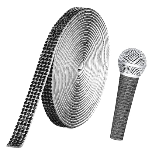 Rhinestone Ribbon,Rhinestone Strips,Rhinestone Tape,Black,Rhinestones Ribbon for Clothes,Rhinestone Adhesive Strip,Rhinestone Strips Self Adhesive,Diamante Strip for Shoes,Craft Rhinestone Tape