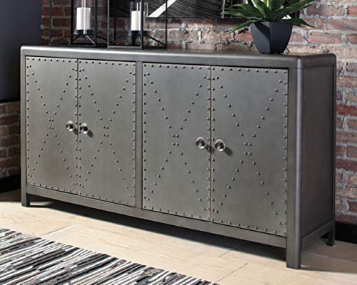 Signature Design By Ashley Rock Ridge Urban Industrial Accent Cabinet Or Tv Stand, Gray #TOP1