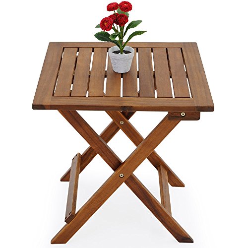 Cucunu Patio Dining Table Acacia Wood 27X27 Inch I Square Folding Multifunctional Portable Bistro Set Indoor Or Outdoor Garden Furniture thumb #7