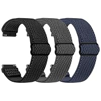 TumpCez Elastische Uhrenarmbänder,16mm 18mm 19mm 20mm 22mm 24mm Schnellverschluss Nylon Armband Verstellbare Aatmungsaktive Sportbänder Ersatzarmband für Herren Damen