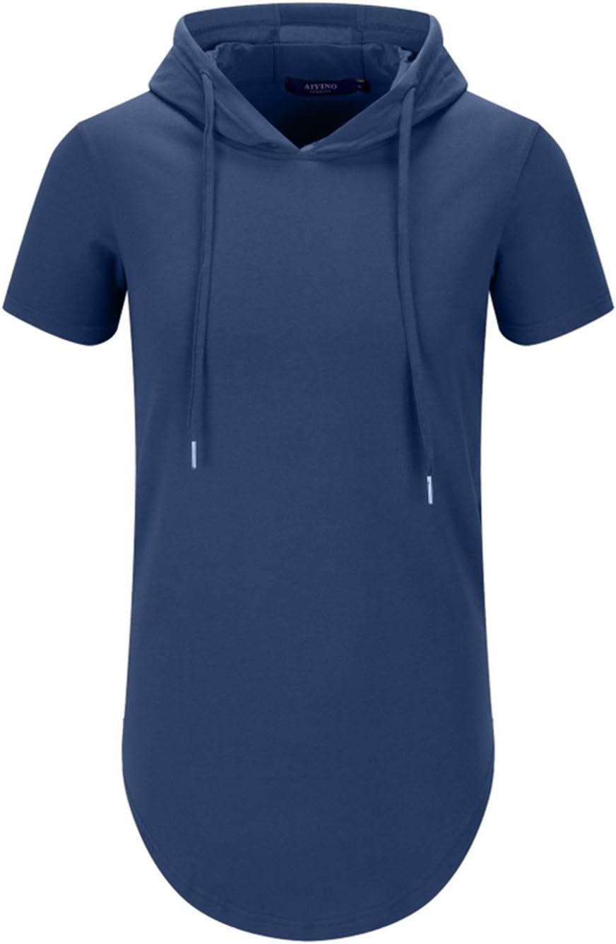 Aiyino Men's Hipster Hip Hop Longline Pullover Hoodies Shirts