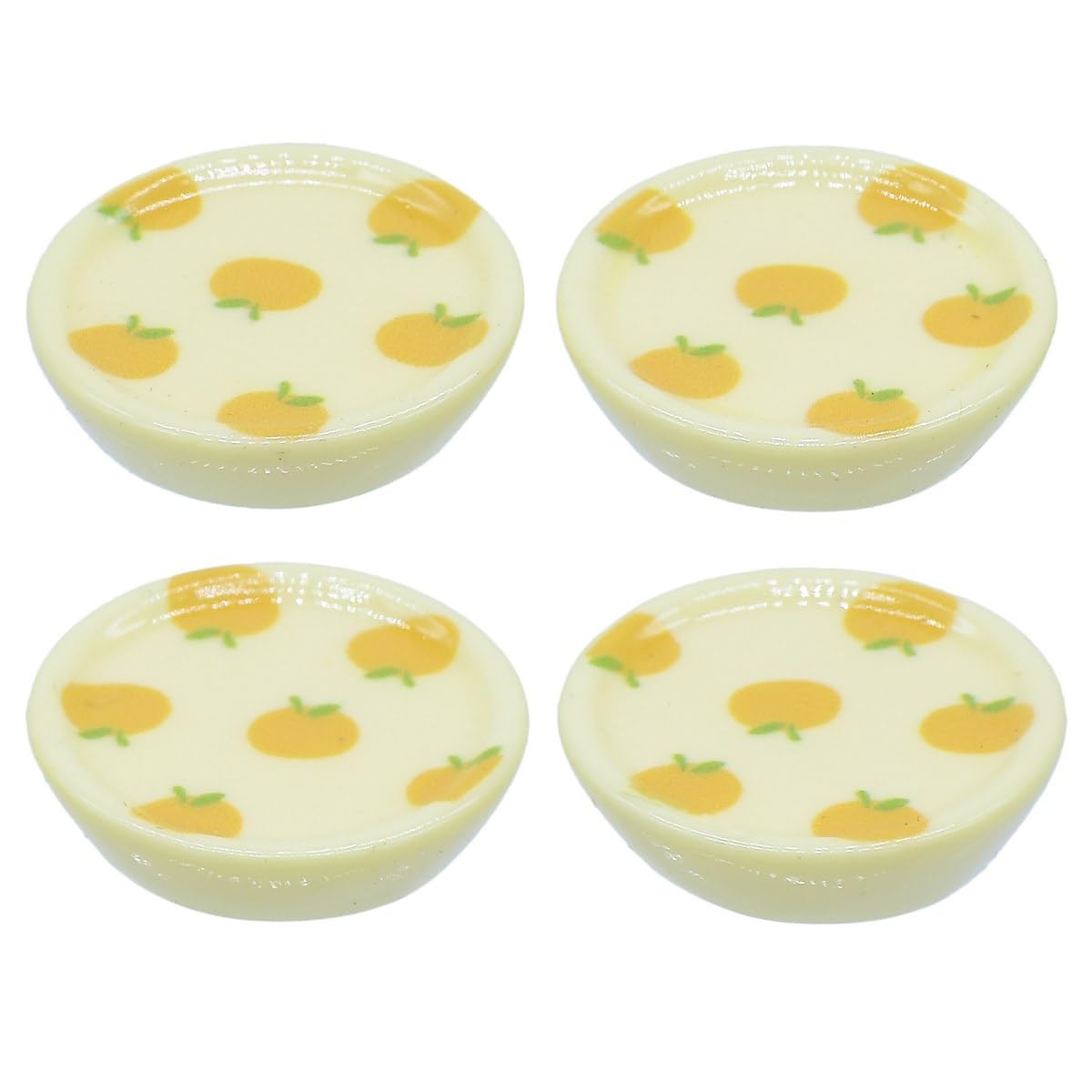 Aadyacrafts Decorative Mini Ceramic Plates with Orange Fruit Pattern, White Round Serving Dishes, 4 Piece Set, FS0810-1-image-46