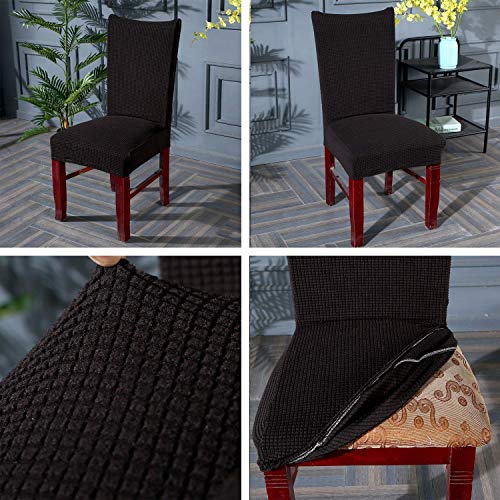 Fuloon 4 Pack Super Fit Stretch Removable Washable Short Dining Chair Protector Cover Seat Slipcover For Hotel, Dining Room, Ceremony, Banquet Wedding Party #TOP6