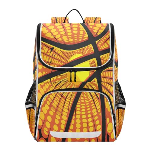 Sac à dos basket-ball orange grande capacité avec bretelles confort