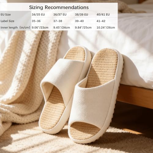 Chaussons en lin femmes Eagsouni pantoufles maison légères et confortables