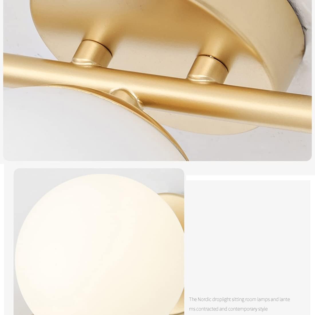 Lighting Bathroom Vanity Light Fixture Mid Century Modern Wall Sconce Light with Glass Globes Shade 4-Light Industrial Vintage Gold Wall Mount Lights for Over Mirror Bedroom Hallway (4-Lights)