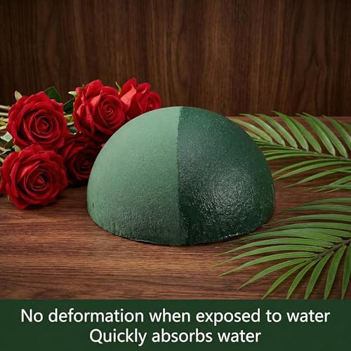 Image of Goaste 6 Pack Half Ball Floral Foam, 5.5 x 3 Inch Green Dry Florist Foam, Half Round Flower Foam Blocks for Fresh & Artificial Flowers, Hemispherical Plant Foam for Wedding Garden, DIY Craft, Aisle