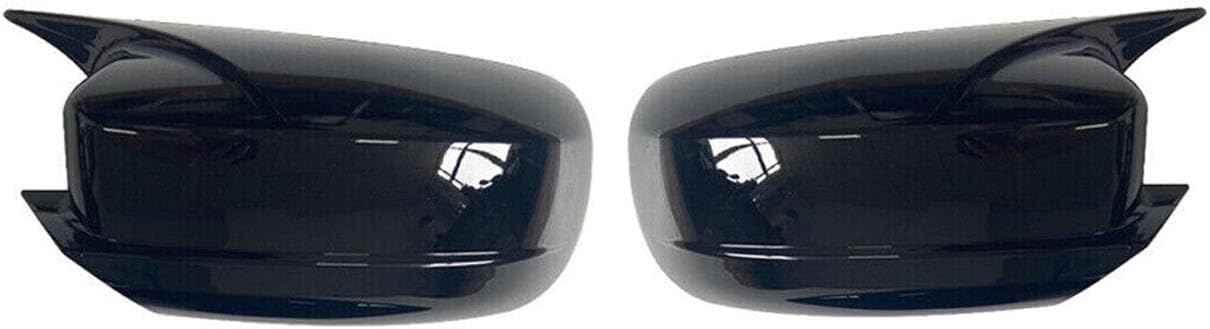 1 Pair Rear View Side Mirror Cover Door Mirror Caps Horn Style Compatible with Dodge Charger 2011-2021 Chrysler 200 300 2011-2018 Glossy Black