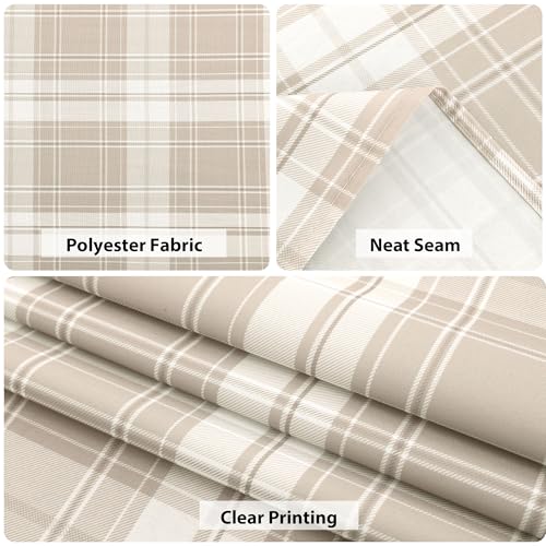 Hiasan Rectangle Gingham Tablecloth 54 x 80 Inch, Waterproof Checkered Table Cloth, Wrinkle Resistant Washable Wipeable Table Covers for Dinner Kitchen Picnic Birthday Party, Khaki by Hiasan - Image 3