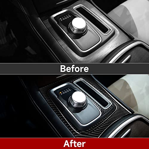 Image of Car Gear Shift Panel Decals for 2015-2023 Chrysler 300 / 300C / 300S / Limited /Touring Accessories Carbon Fiber Interior Stickers