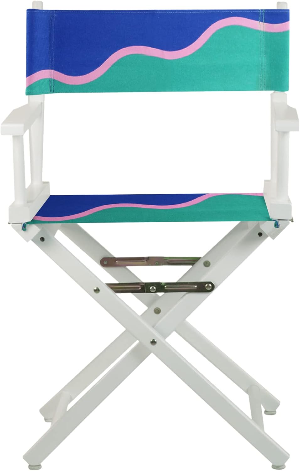 Casual Home White Frame/Wavy Wave Canvas 18" Classic Height Directors-Chairs, 21.75" W x 17" D x 33.75" H