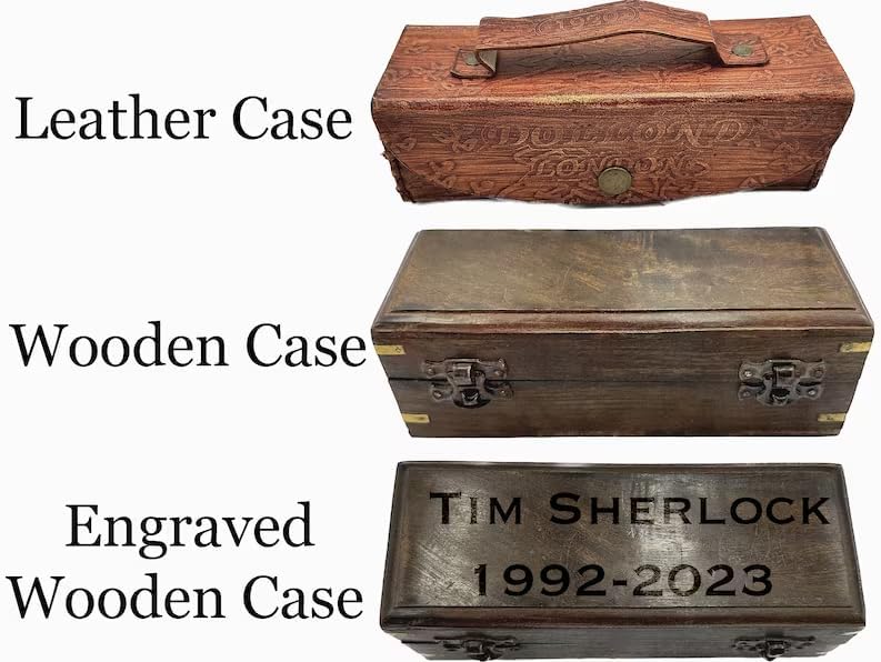 Nautical Telescope with Leather Case Brass Finish Functional Spyglass for Decor