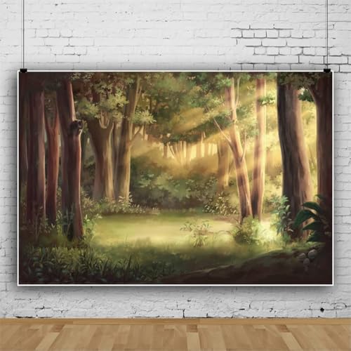 Fondo fotográfico bosque primavera 8x6 pies verde vinilo miniatura 3