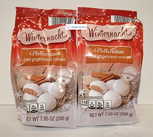 Winternacht Pfeffernusse Iced Gingerbread Cookies 7.05oz 200g (Two bags)