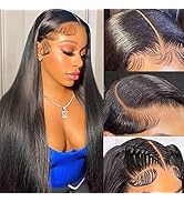 Binrris Lace Front Wigs Human Hair Straight 13x4 HD Transparent Lace Frontal Human Hair Wigs Pre ...