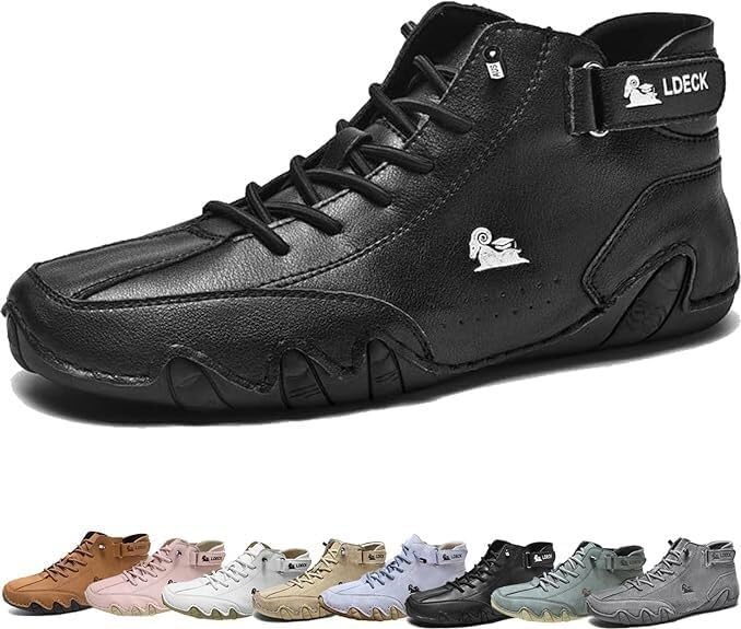 Nevova Shoes for Men Women Nevoldeck Orthopedic Shoes Slip-On Ankle Boots Lightweight Breathable Black - Mens Suede Chukka