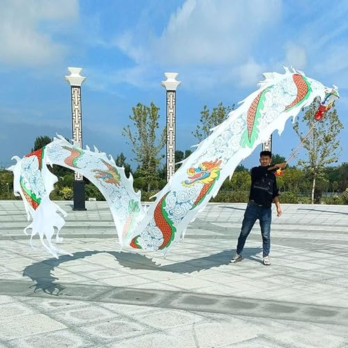 Ruban Danse du Dragon de Soie Blanche 6m Haute Performance