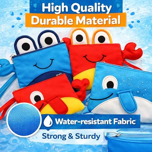 Image of Kids Swimming Bag | Mini Travel for Preschool, Nursery, Beach | Wet & Dry Separation Storage for Boys & Girls Clothes (Assorted Pack) (6)