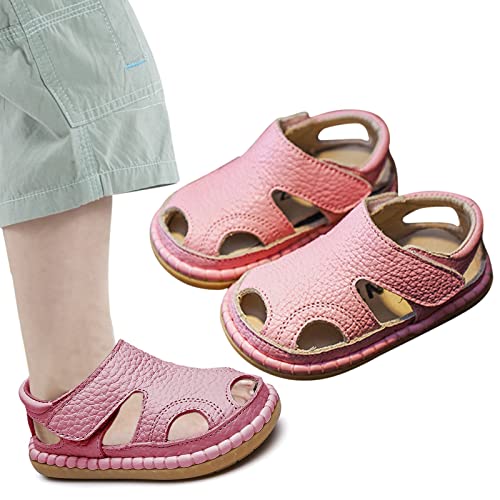 Baby Boys Girls Closed-Toe PU Leather Sandals Toddler Anti-Slip Rubber Sole First Walker Crib Solid Beach Shoes3