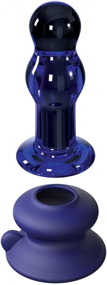 Icicles No 83 Rechargeable Glass Vibrator with Remote Control - Blue