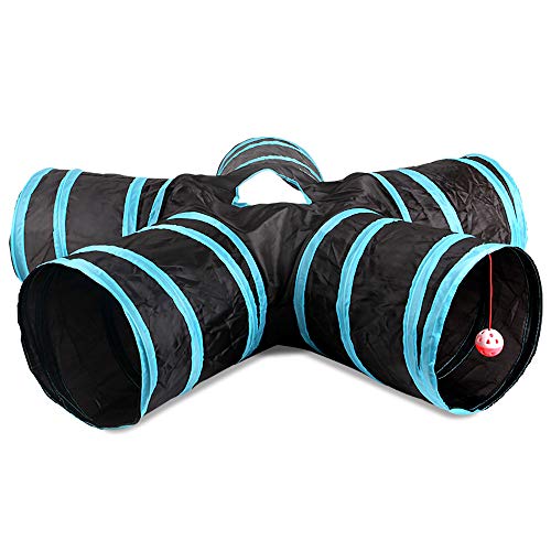 Túnel de Gato Blusea, Tubo de Brinquedo para Animais de Estimação Dobrável, Casa de Erva de Gato com