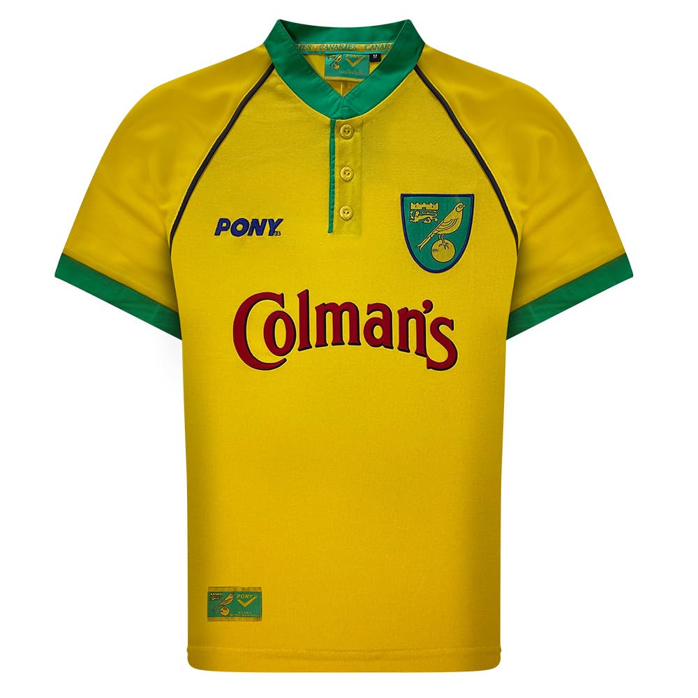 Score Draw Norwich 1998 Pony Retro Football Shirt Yellow X-Large Polyester