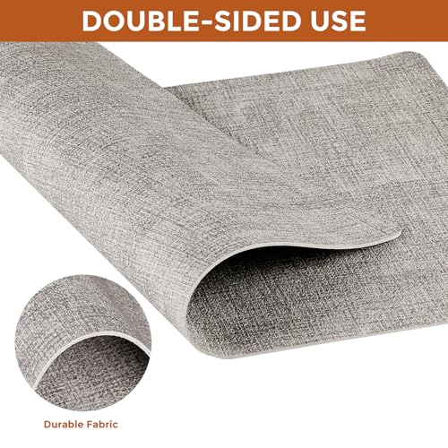 Placemats and Coaster Sets 4, Non-slip Table Mats, Place Mats for Table for Kitchen Dinning, Indoor Outdoor Party 43 * 30 cm (Greige) - Image 5