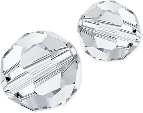 Adabele - 100 cuentas de cristal redondas sueltas y facetadas pequeñas de 0.16 pulgadas (0.157 in) compatibles con 5000 cristales de Swarovski,