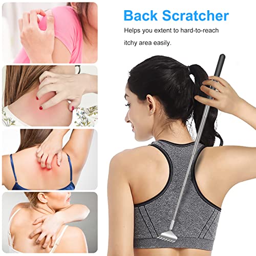 Coçador de costas,3 peças raspador traseiro retrátil masculino feminino massageador portátil extensí
