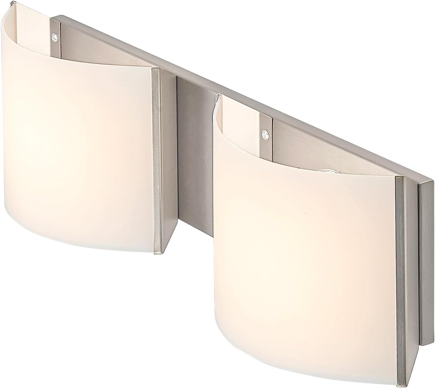 19 inch LED Wall Sconce Lights, Indoor Wall Decro Lighting, 2-Light Wall Light Fixture for Hallway Stairwell Bedroom Living Room Picture Decor Lighting, Support Dimmable, Nickel