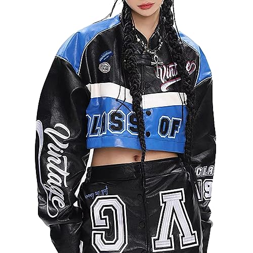 Aelfric Eden Womens Faux Leather Jacket Y2k VG Detachable Racing Jacket Oversized Trendy Outfits2