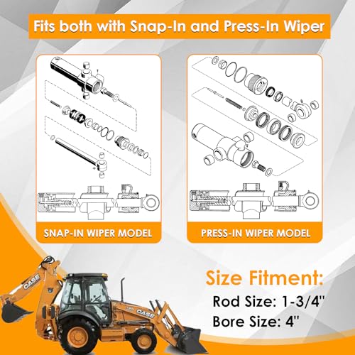 Image of Swing Cylinder Seal Kit for Case 580CK with Model 33 Backhoe Swing 1966-1971 with Snap in or Press in Wiper (2 Set)