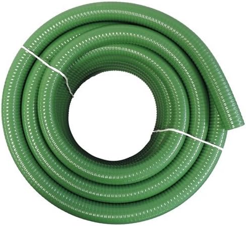 Green PVC Water Suction/Discharge Hose, 60 psi Maximum Pressure, 50' Length, 2" ID