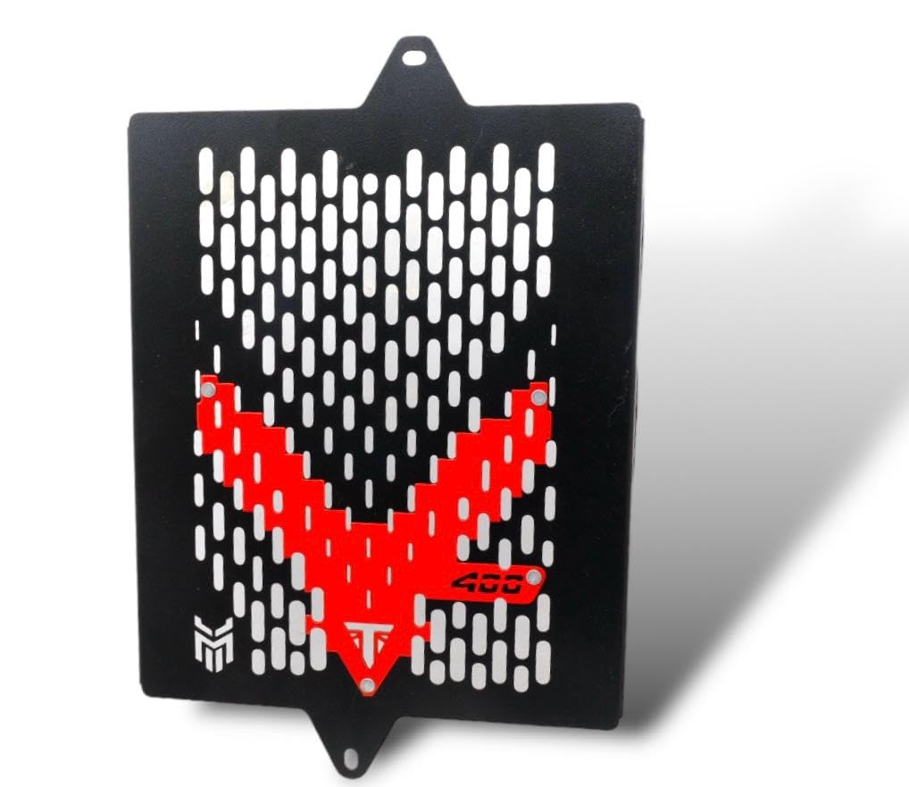 MILACHIN Motorcycle Protection Kit durable for Speed 400,Headlight Grill, Radiator Guard, Side Stand Extender Oil Caps Combo Red and Black. - Image 3 thumbnail
