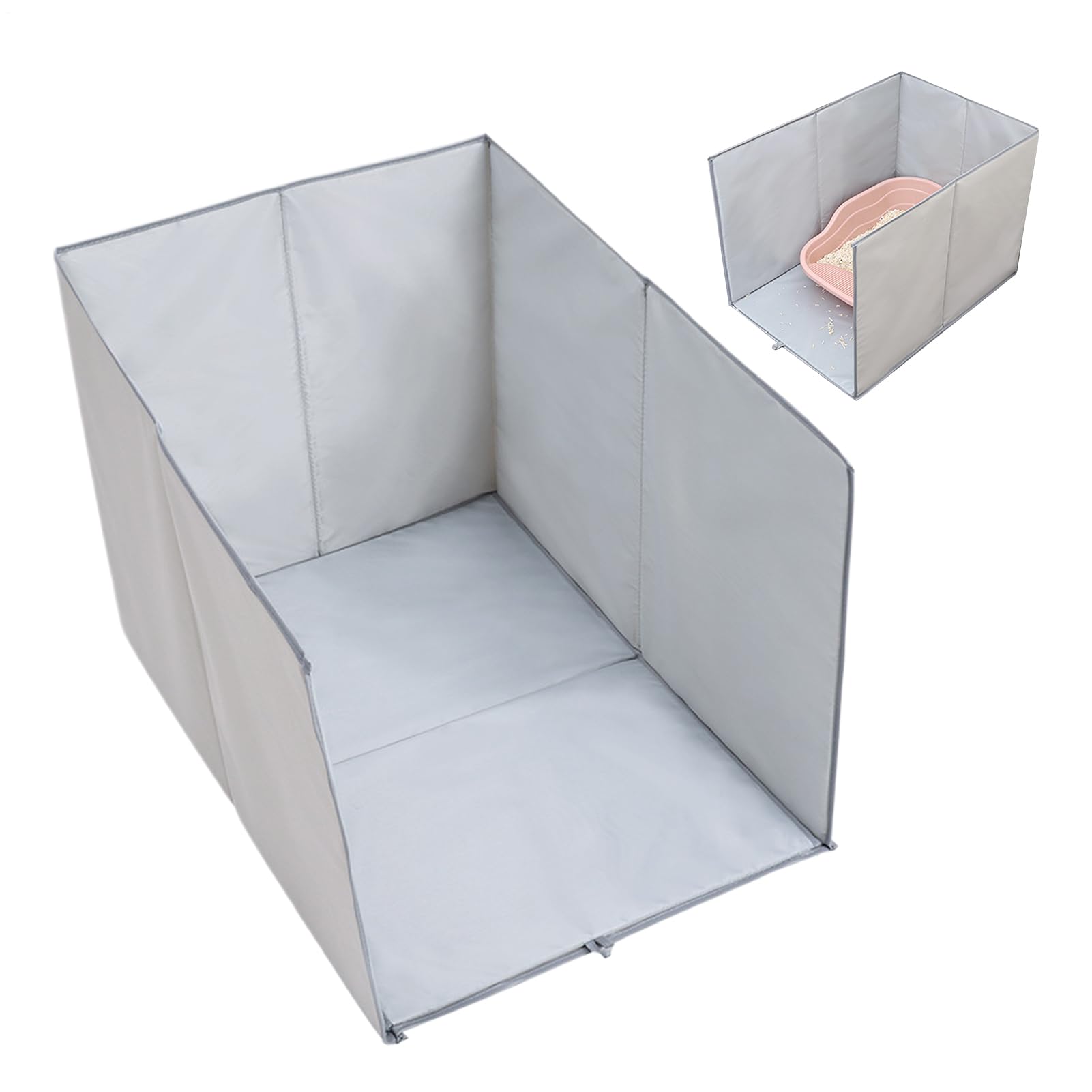 Caja de arena para gatos a prueba de salpicaduras con protector de polvo para interior