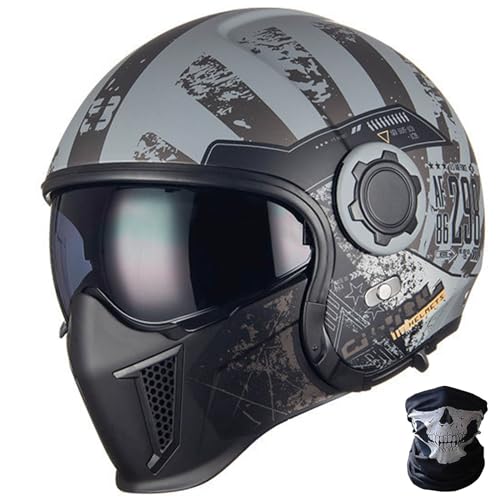 Casque moto style allemand jet léger avec jugulaire rapide pour chopper