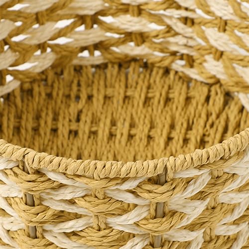 Cesta Organizadora, Cesta de Armazenamento Tecida Redonda Portátil 3pcs Elegante para Lanches para S