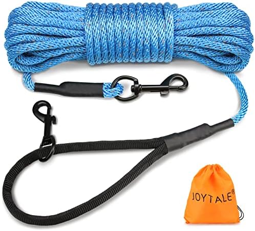 Joytale Long Training Lead for Dogs, 10M Reflective Dog Tie Out, Recall Nylon Rope Line for Small and Puppy Dog, Orange