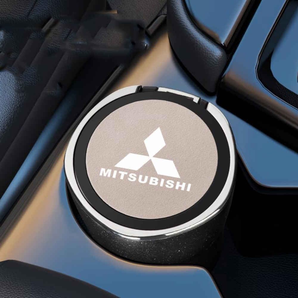 三菱アウトランダー・パジェロASX用頑丈な車用灰皿。大容量、滑り止めベース、金​​属とABS素材、グリーン,normal-Beige