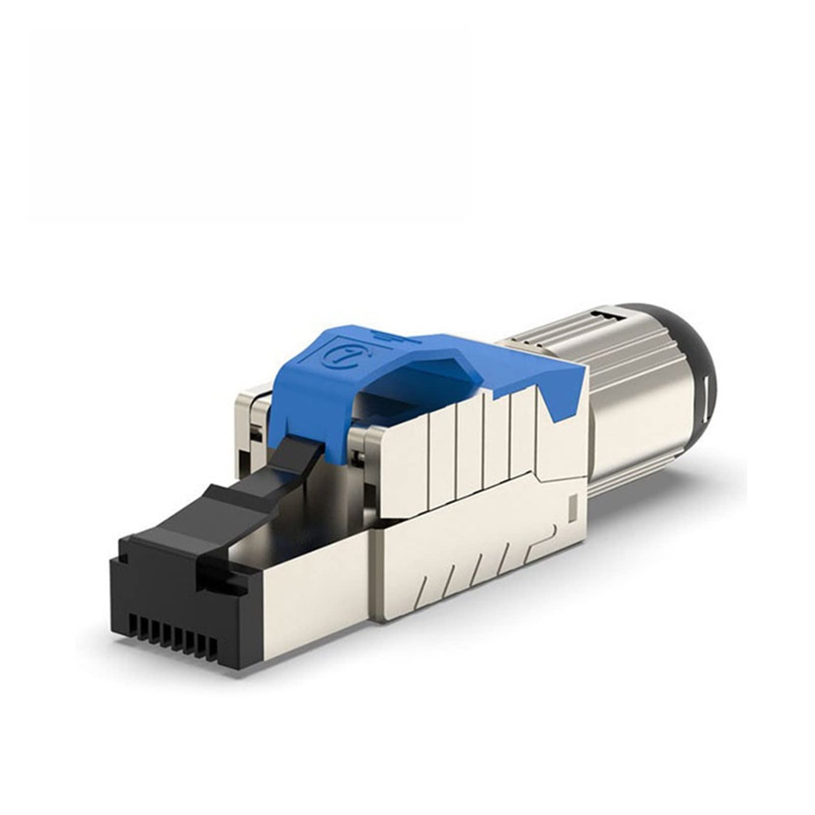 Schermato Senza Attrezzi Rj45. Plug Cat6A Cat7 Cat8 Connettore Ethernet modulare Cat8 1-50PCS Easy Metal Die-Clast Conector (Size : 10pcs, Color : CAT7 Metal (Blue))