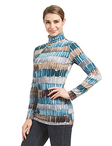 Image of Lock and Love Women's Turtleneck Top Lightweight Long Sleeve Slim Fit Pullover, Soft Rayon Stretch Layering Basic, S-3XL