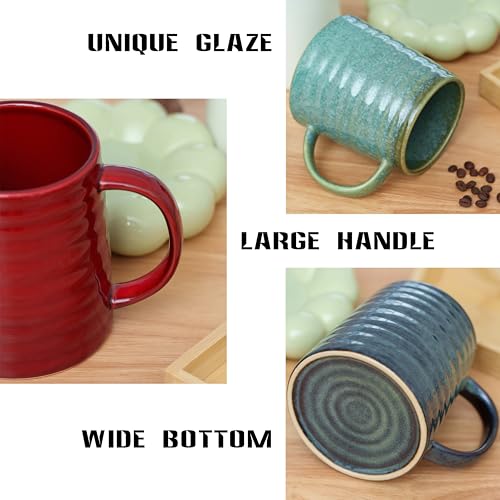 Taza de cerámica extra grande para café 23 oz roja miniatura 6