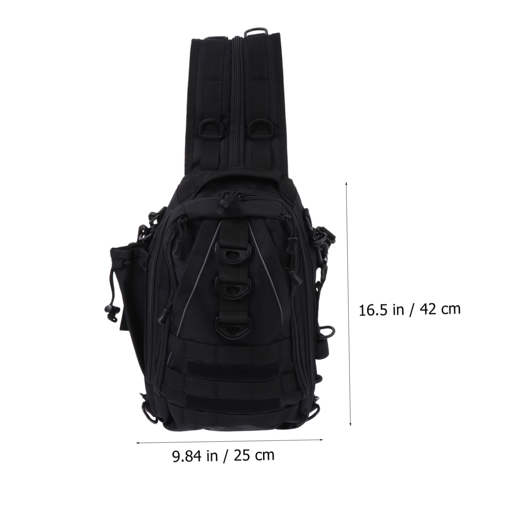 Happyyami Outdoor Rucksack aus Oxford Gewebe mit Viel Stauraum und Praktischen Taschen für Sport und Fahrradtouren in Schwarz