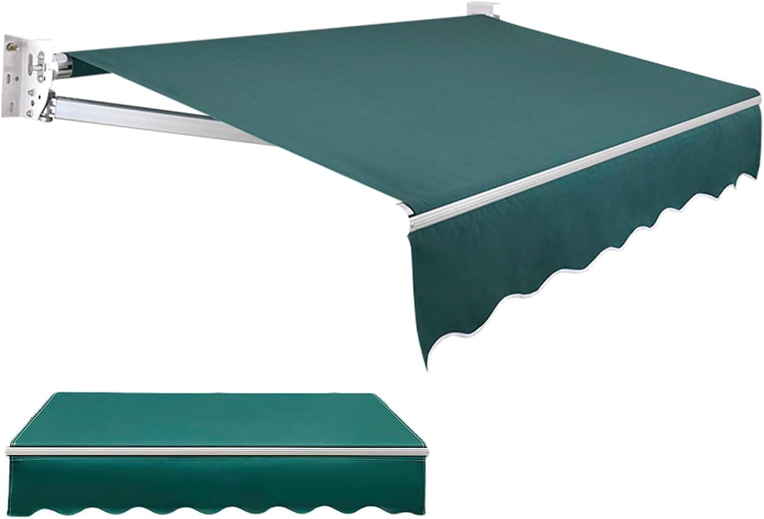 DXDRT Patio Retractable Awning with Manual Crank Handle