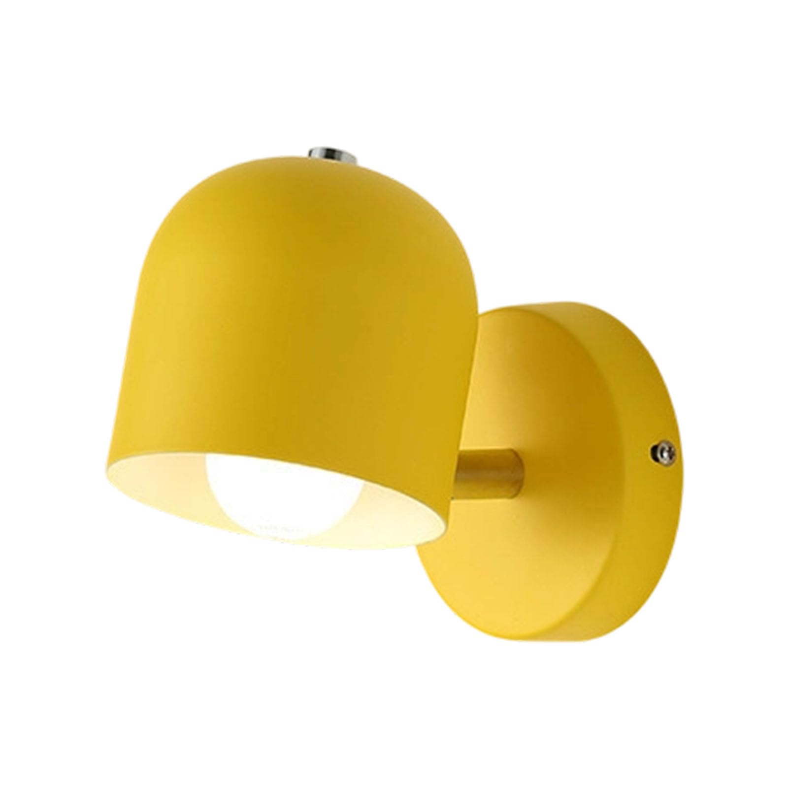 Hsioluted Yellow Metal Shade Wall Sconce Light Bedroom Led Wall Lights Home Decoration Bedroom Bedside Lamp Metal Shade Sconce Light
