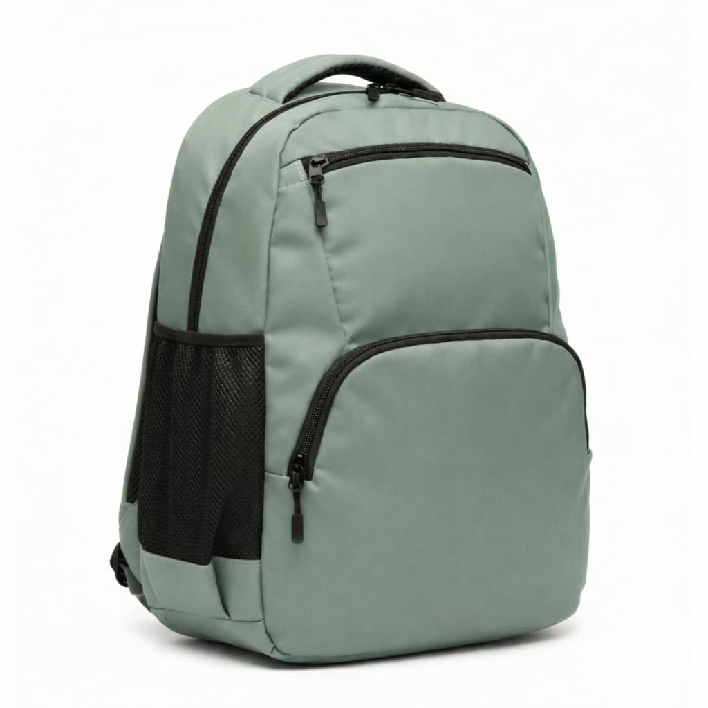Polyester 35L Backpack, Lightweight, Water Resistant, Imported Fabric, Casual Laptop Travel School Bag, Grey-image-43