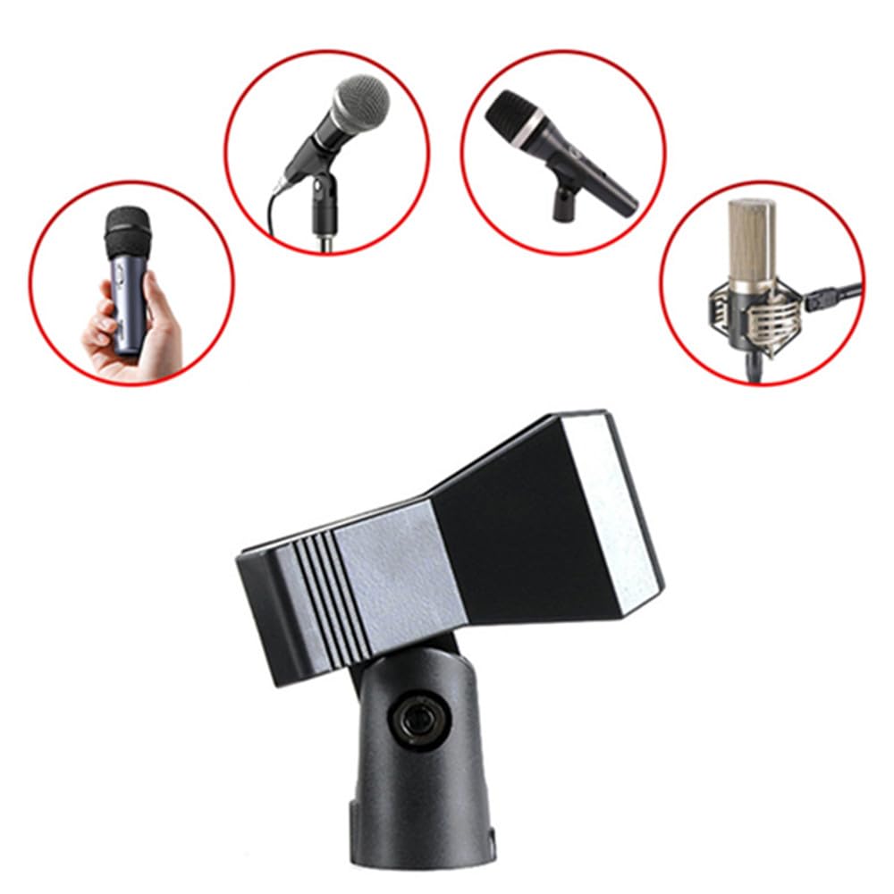 2 clips de microphone réglables avec adaptateur à vis mâle vers femelle de 5/8" vers 3/8" femelle pour un maintien sûr